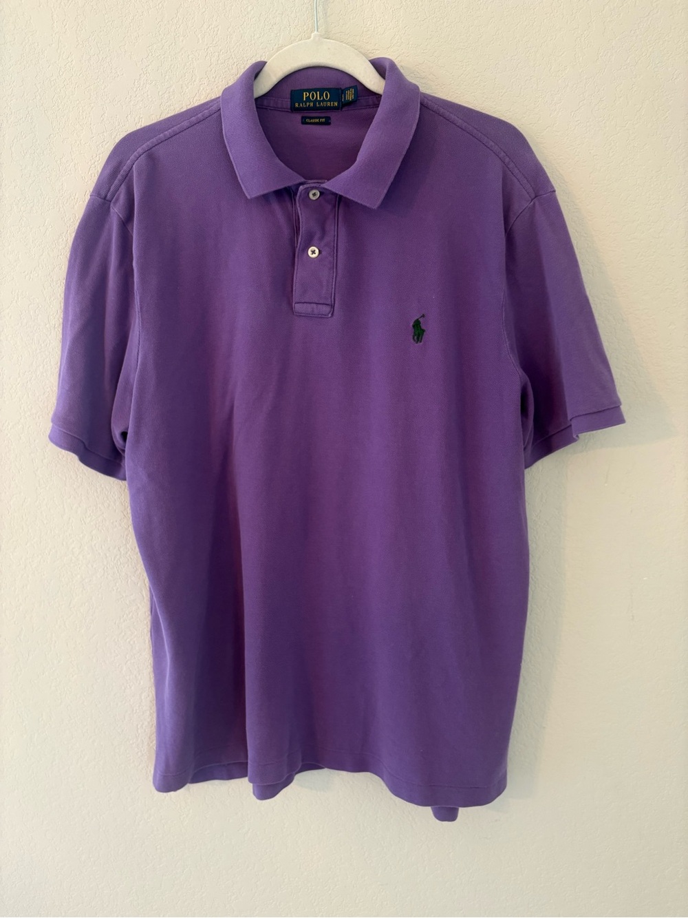 Men’s Ralph Lauren Classic Polo Purple Short Sleeve 100% Cotton Large